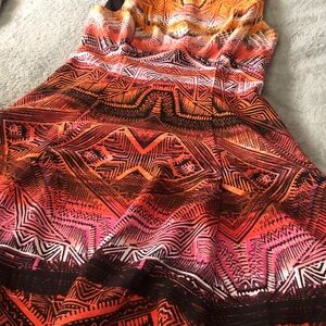 Vibrant Multicolor Geometric Print Dress